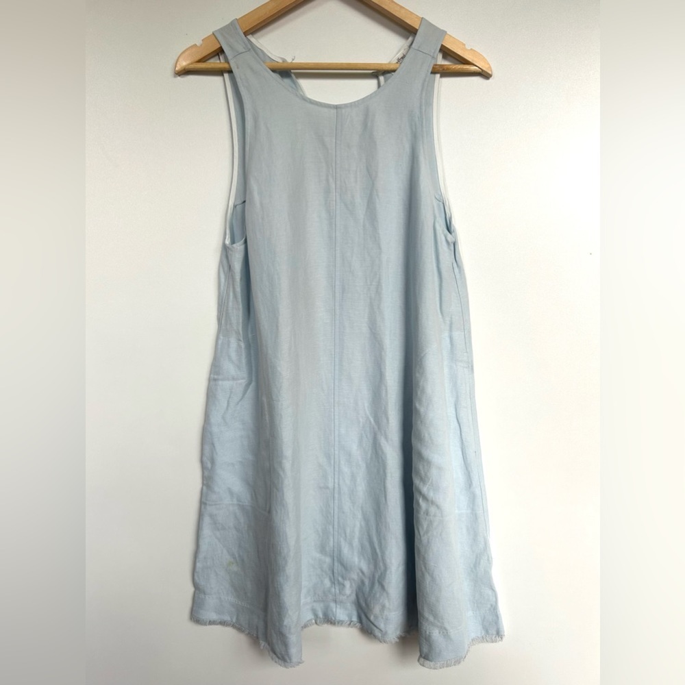Wilfred white linen sleeveless trompette shift dress light blue - Picture 2 of 9